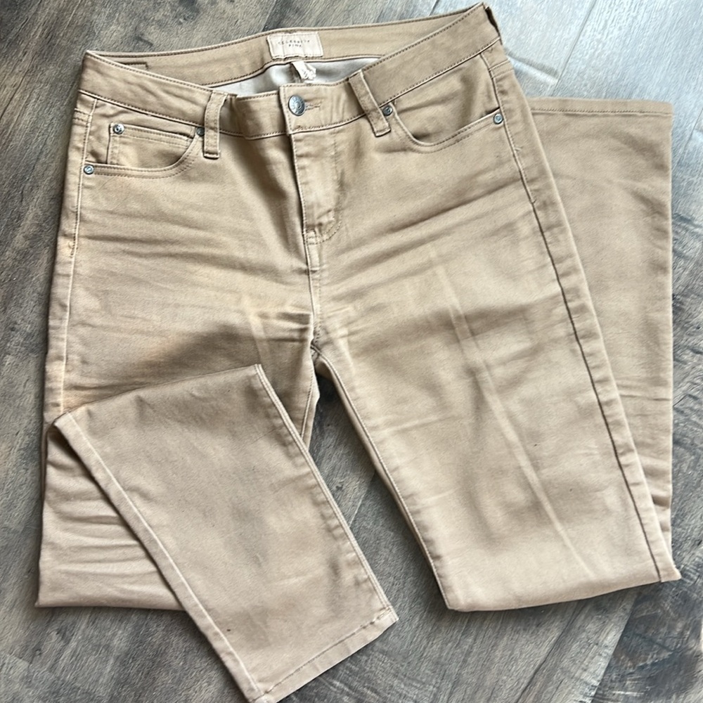 Woman tan pants